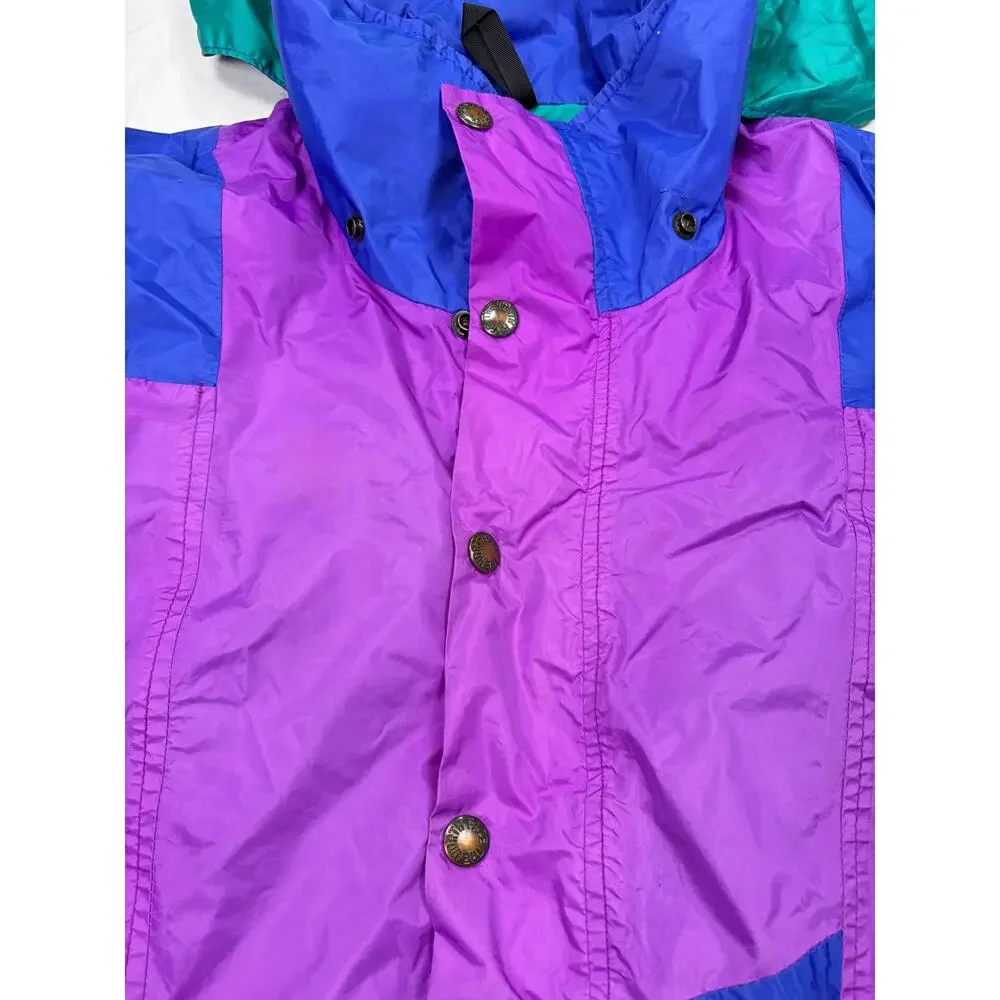 VTG The North Face color block windbreaker 1/4 snap pullover. FLAW. Size L 1990s